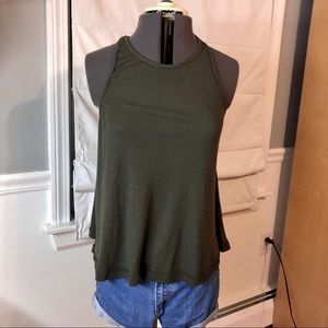 Free People Green Flowy Tank Top Size SP